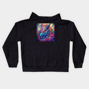 Wings of Wonder: Discover the Fantastic Creature, a Mythical Bird of Vibrant Colors and Astonishing Splendor Kids Hoodie